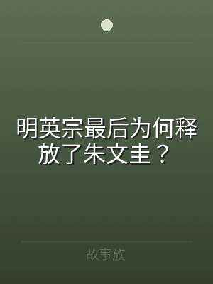 明英宗最后为何释放了朱文圭？