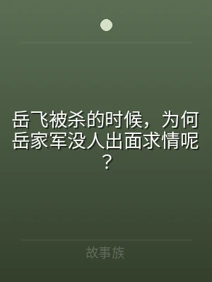 岳飞被杀的时候，为何岳家军没人出面求情呢