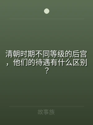 清朝时期不同等级的后宫，他们的待遇有什么