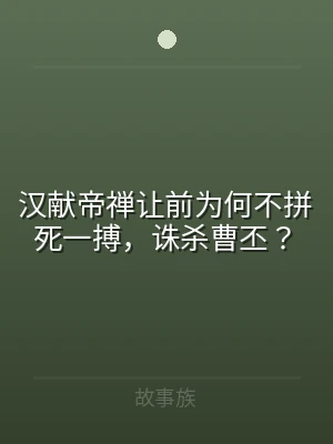 汉献帝禅让前为何不拼死一搏，诛杀曹丕？