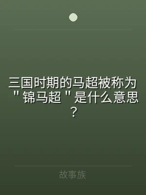 三国时期的马超被称为＂锦马超＂是什么意思