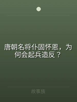 唐朝名将仆固怀恩，为何会起兵造反？