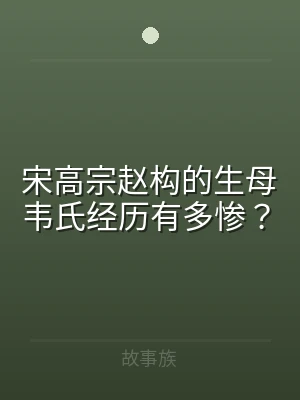 宋高宗赵构的生母韦氏经历有多惨？