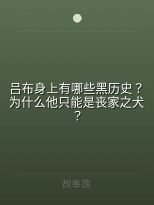 吕布身上有哪些黑历史？为什么他只能是丧家