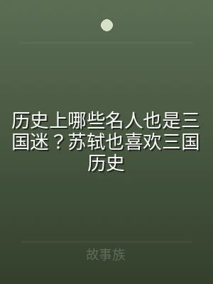 历史上哪些名人也是三国迷？苏轼也喜欢三国