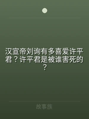 汉宣帝刘询有多喜爱许平君？许平君是被谁害