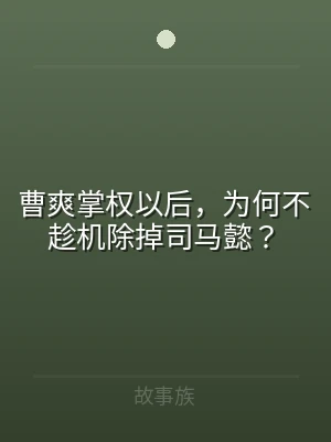 曹爽掌权以后，为何不趁机除掉司马懿？
