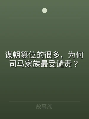 谋朝篡位的很多，为何司马家族最受谴责？