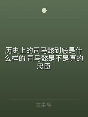 历史上的司马懿到底是什么样的 司马懿是不