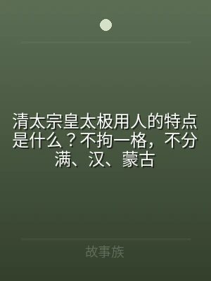 清太宗皇太极用人的特点是什么？不拘一格，