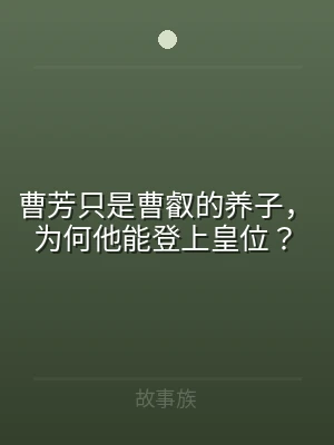 曹芳只是曹叡的养子，为何他能登上皇位？
