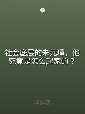 社会底层的朱元璋，他究竟是怎么起家的？