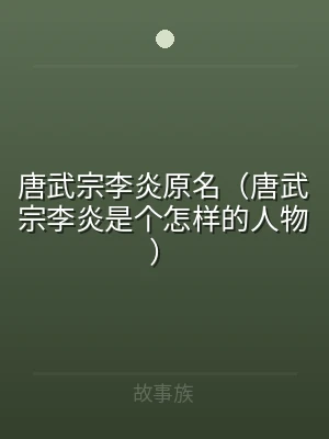 唐武宗李炎原名（唐武宗李炎是个怎样的人物
