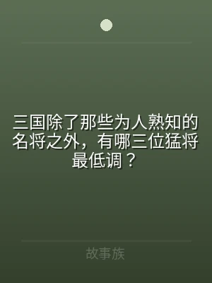 三国除了那些为人熟知的名将之外，有哪三位