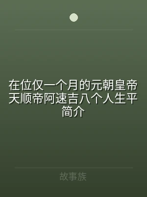 在位仅一个月的元朝皇帝天顺帝阿速吉八个人