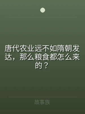 唐代农业远不如隋朝发达，那么粮食都怎么来