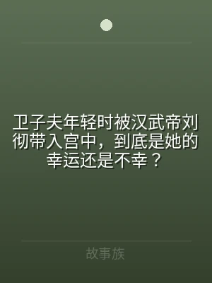 卫子夫年轻时被汉武帝刘彻带入宫中，到底是