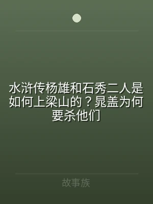 水浒传杨雄和石秀二人是如何上梁山的？晁盖