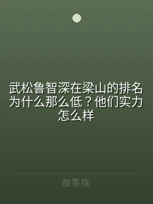 武松鲁智深在梁山的排名为什么那么低？他们
