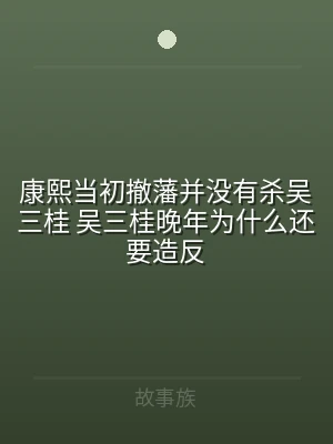 康熙当初撤藩并没有杀吴三桂 吴三桂晚年为
